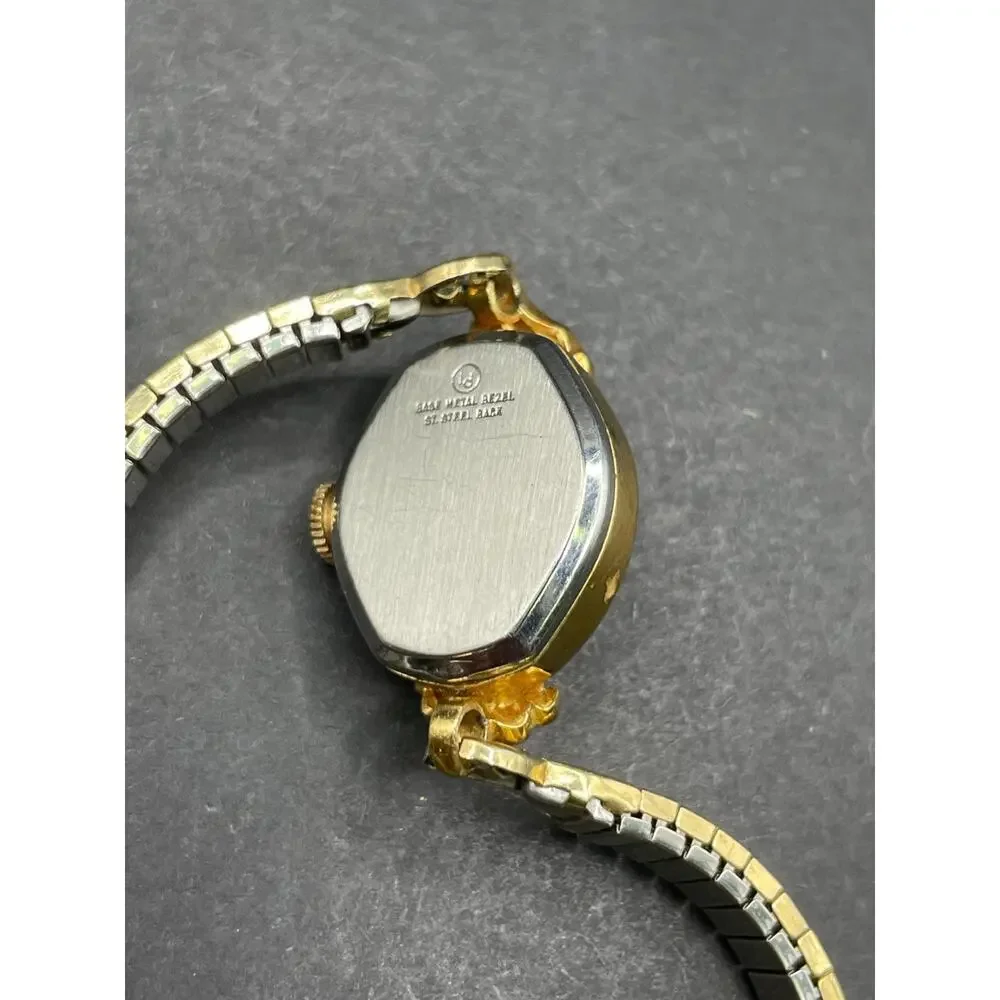 Vintage Paul Raynard 17J Womens Cocktail Watch Gold Tone Expansion Band 17mm